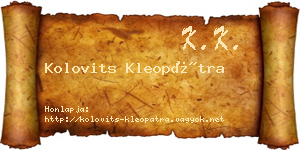 Kolovits Kleopátra névjegykártya